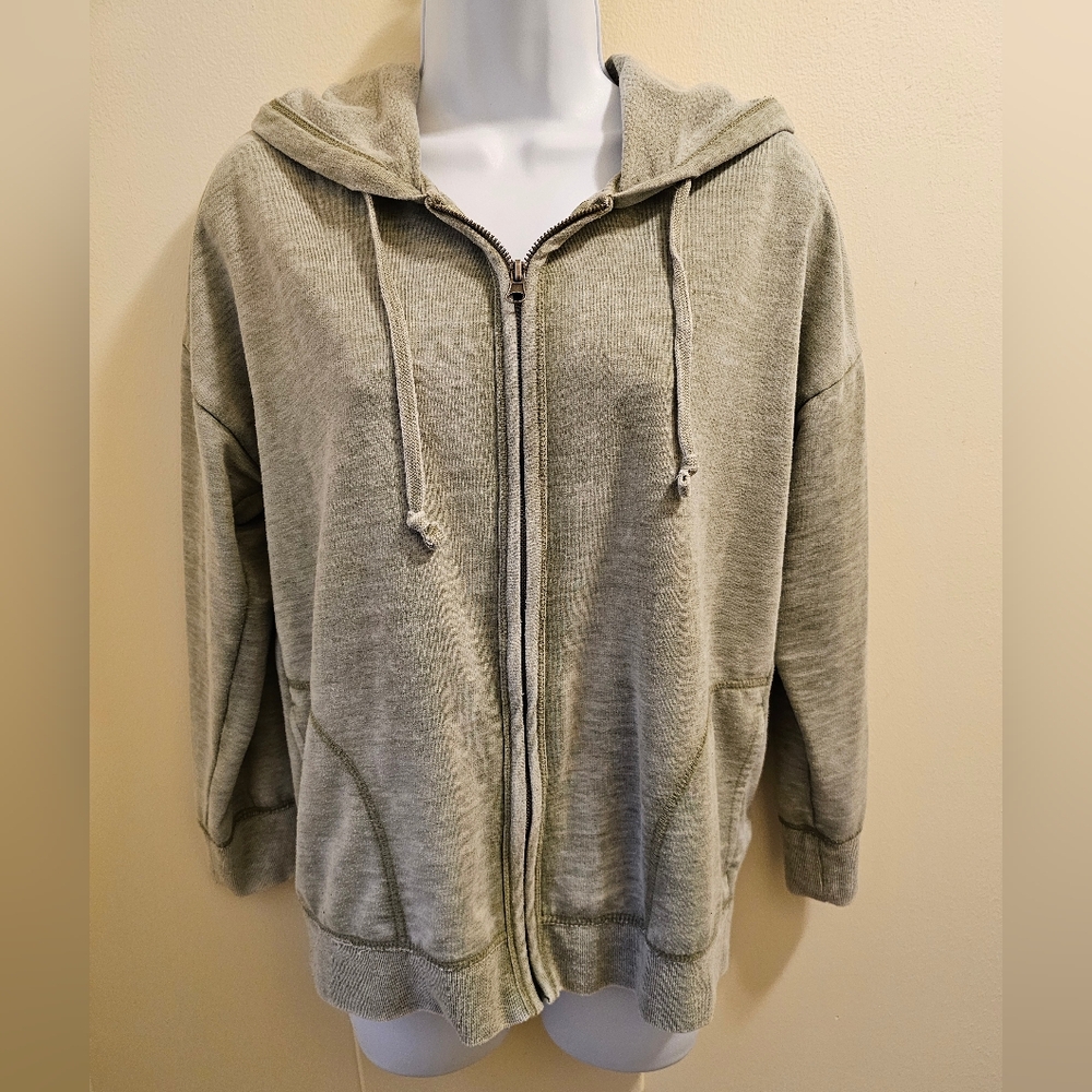 Check & Stripe Green Full Zip Hoodie, Medium